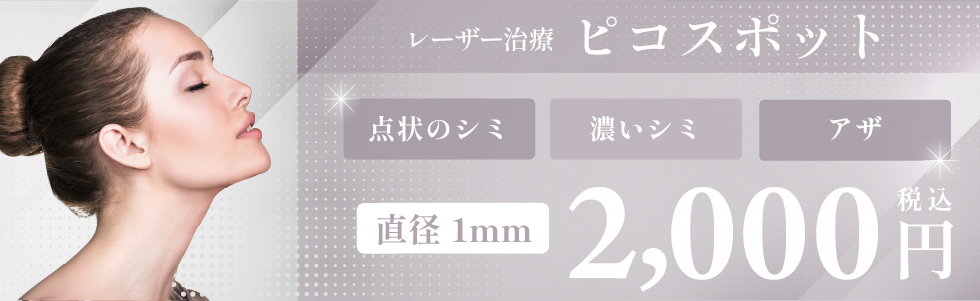 シミ取りレーザー「ピコスポット」直径1㎜2,000円